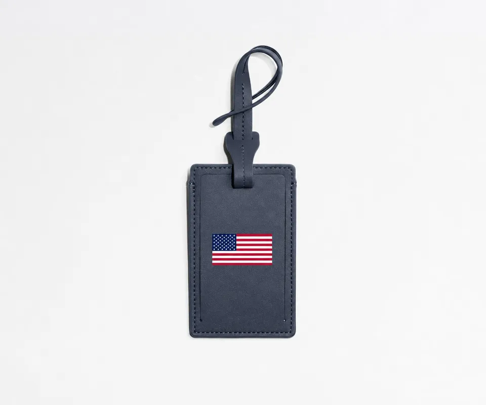 away-match-day-tiquette-bagage-cuir-drapeau-usa image 1