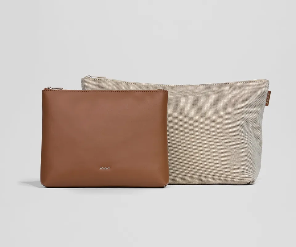 away-pouch-duo-trousse-voyage-marron-selle image 1