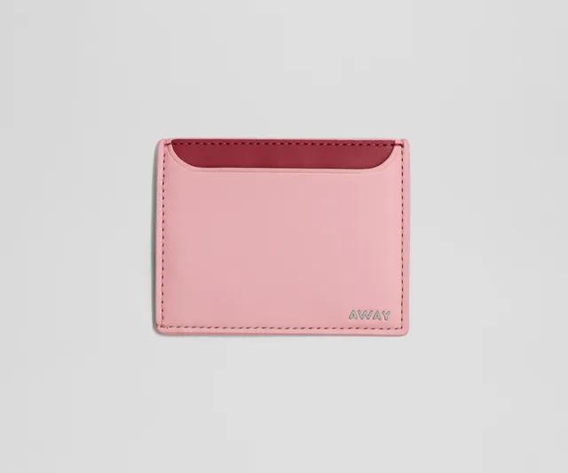 away-card-case-porte-cartes-cuir-rose-flamingo image 1