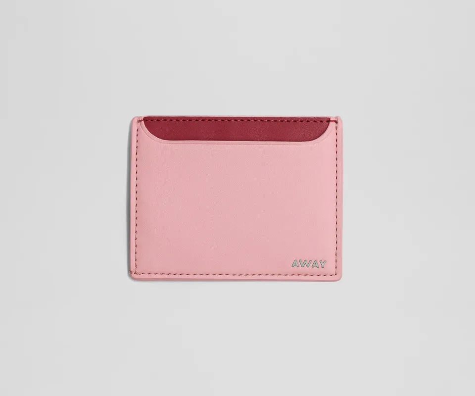 away-card-case-porte-cartes-cuir-rose-flamingo image 1