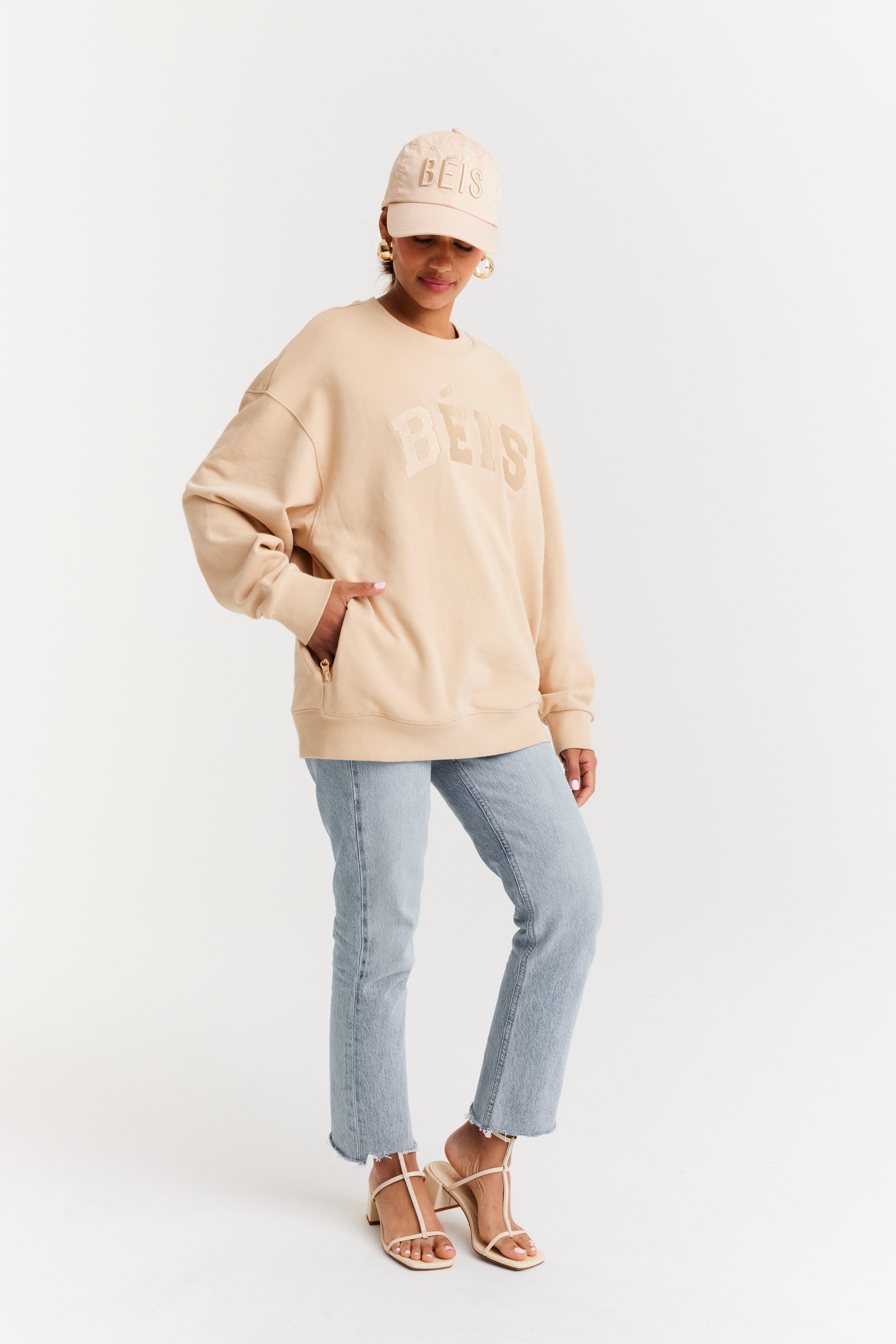 beis-the-sweatshirt-sweat-beige-taille-m-poches-zipp-es image 3