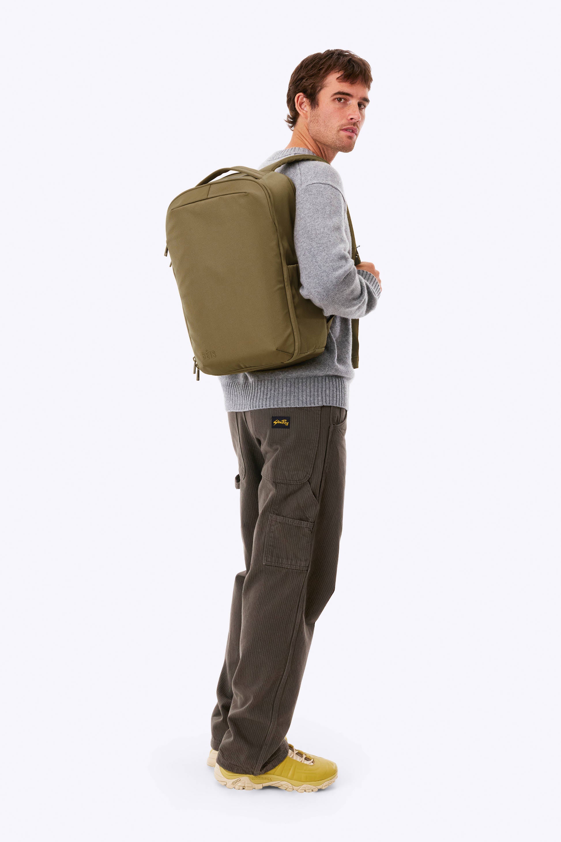 beis-pro-travel-backpack-sac-dos-khaki-nylon-16-pouces image 3