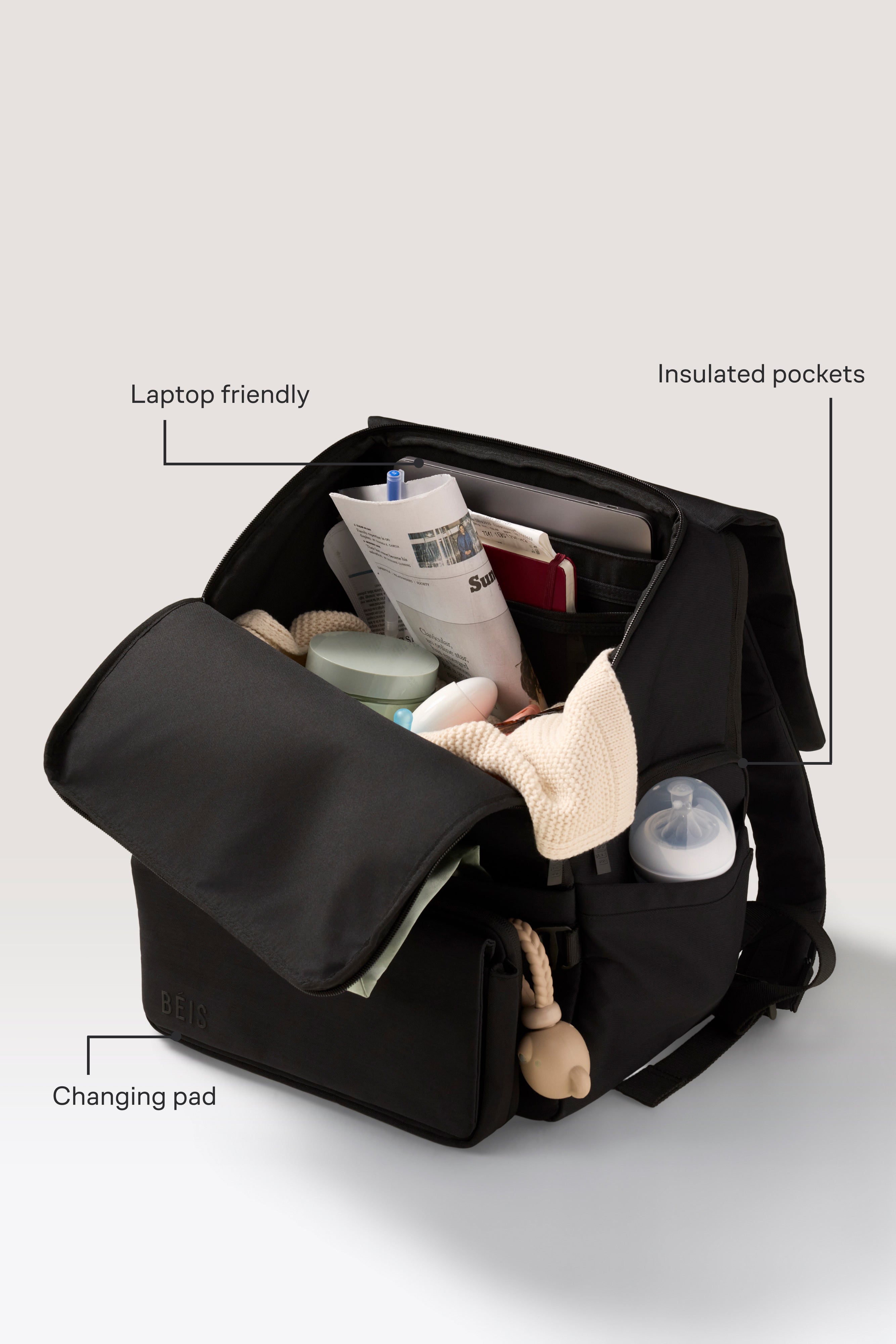 beis-ultimate-diaper-sac-dos-langer-noir-matelas image 2