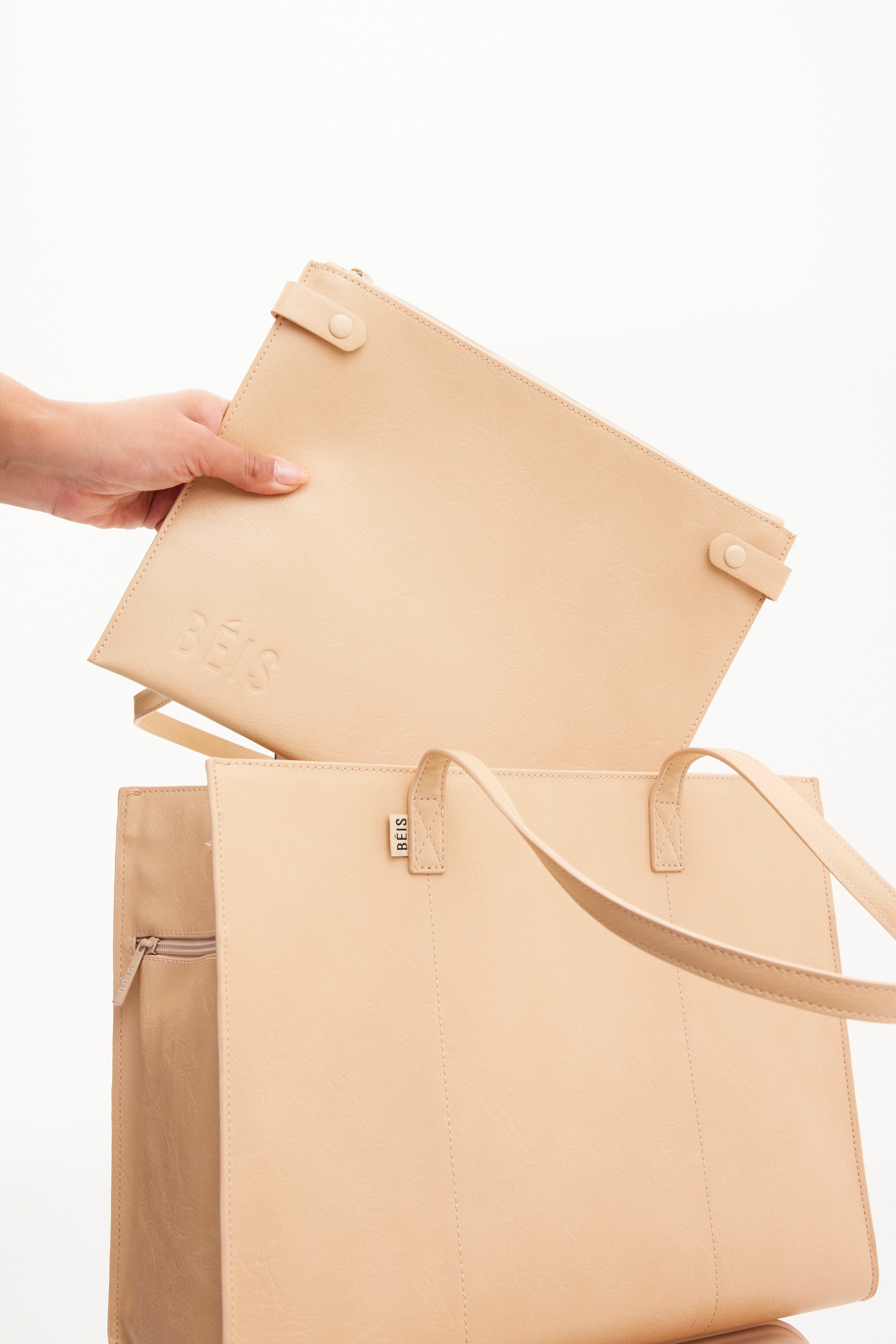 beis-work-tote-sac-cabas-beige-ordinateur-portable image 4