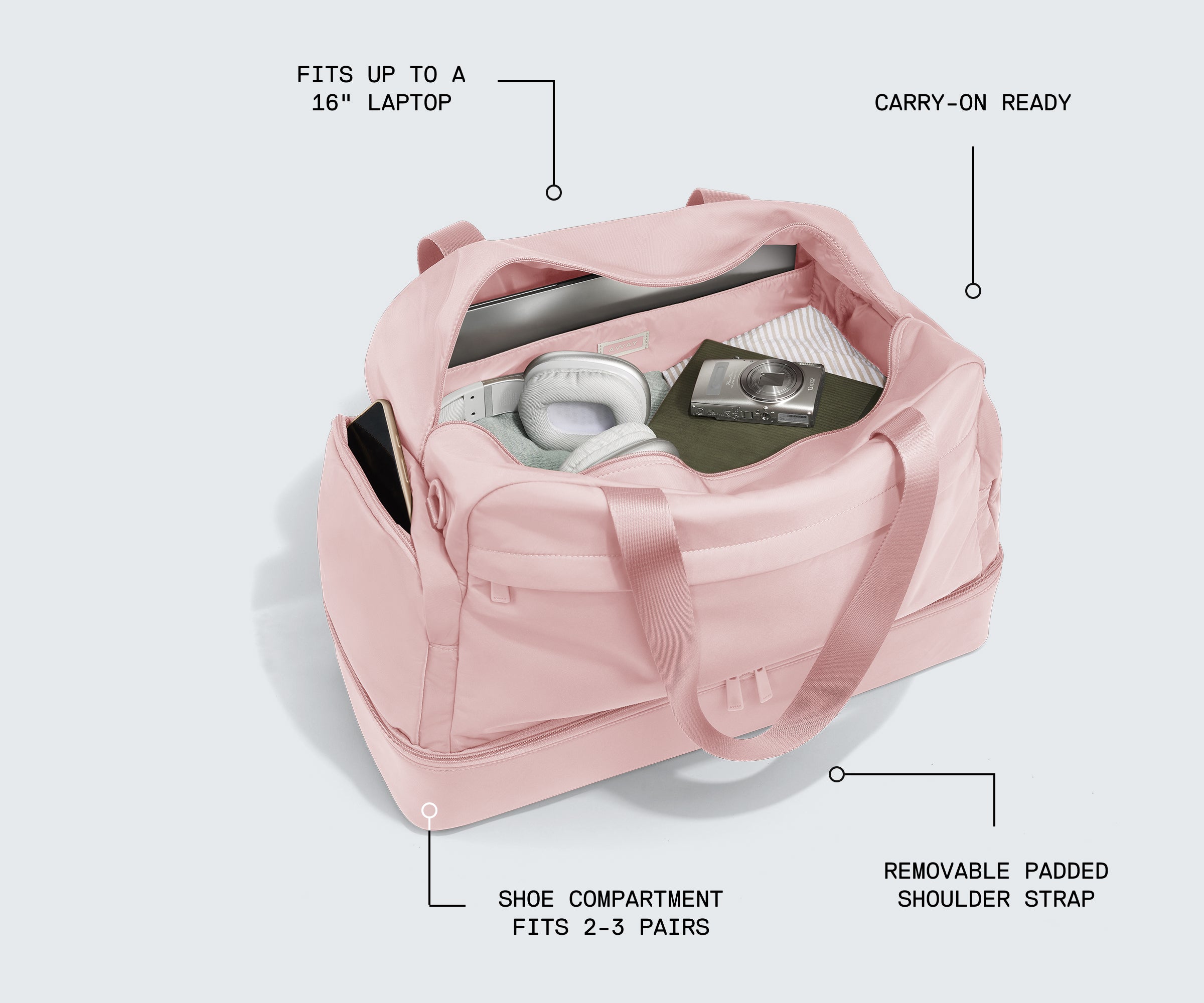 away-featherlight-weekender-sac-voyage-camel-44l image 6