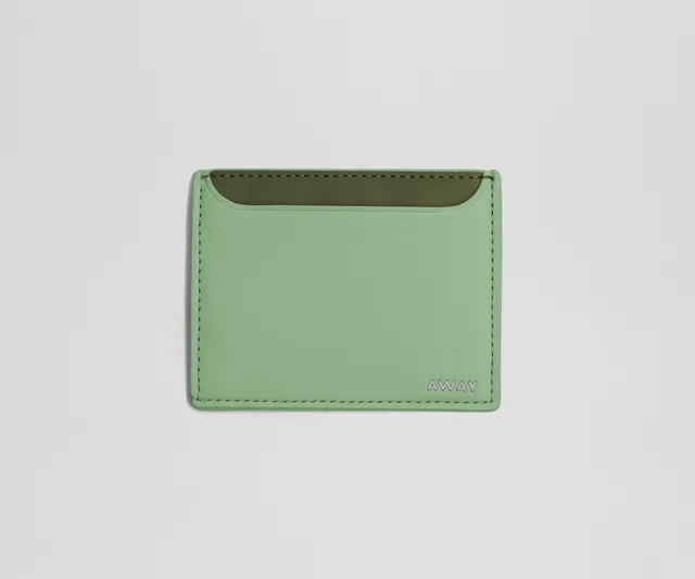away-small-leather-card-case-porte-cartes-cuir-vert-d-eau image 1