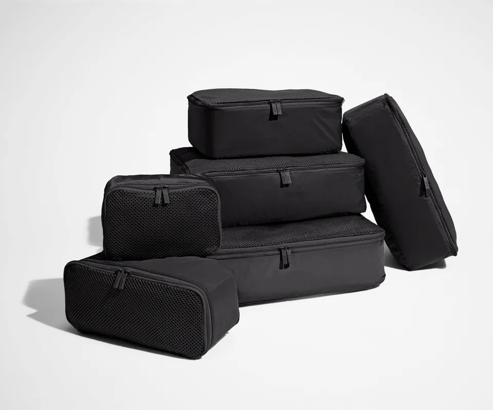away-insider-packing-cubes-set-6-cubes-rangement-jet-black-nylon image 1