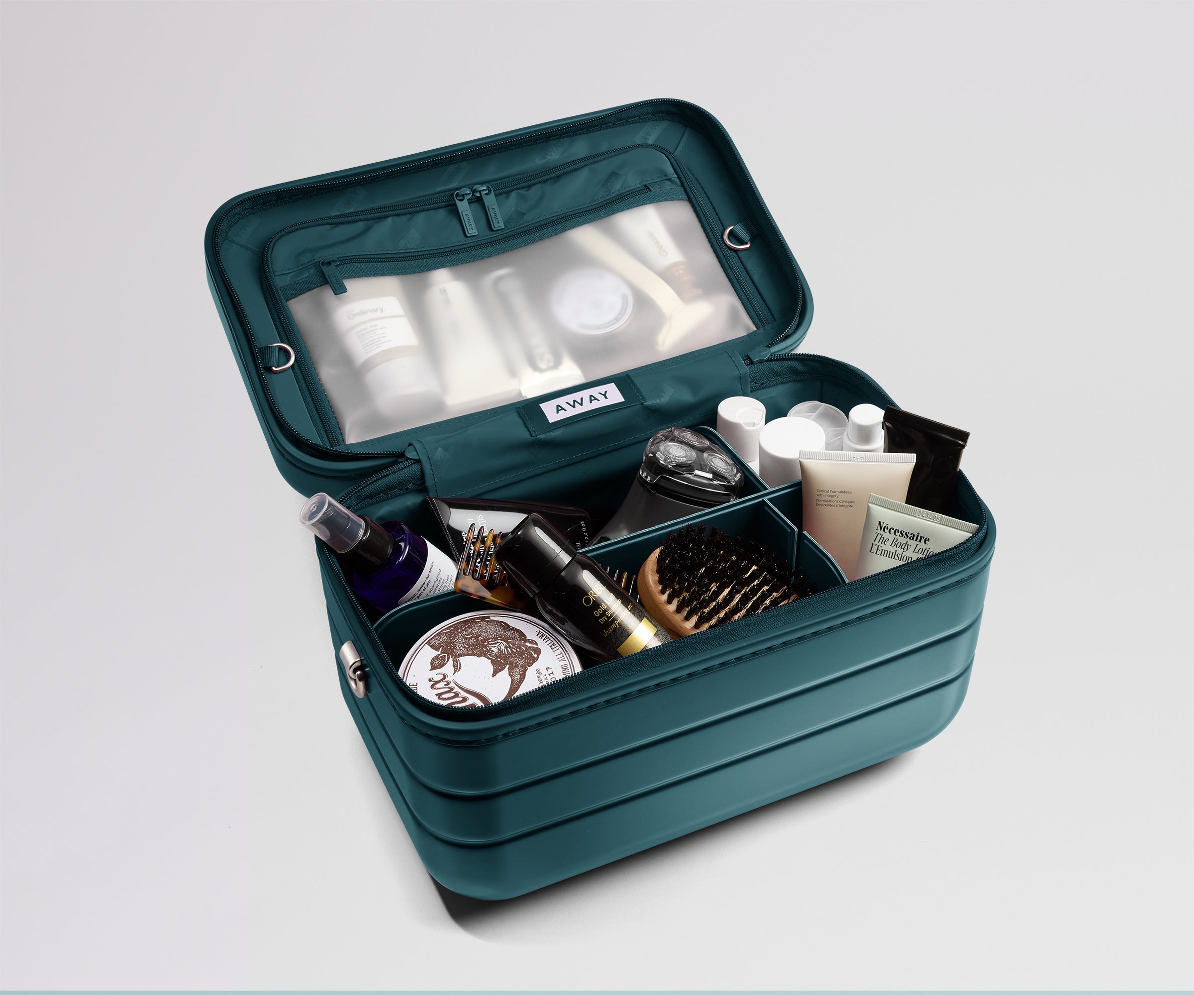 away-train-case-vanity-stormy-teal-rigide-4-compartiments image 2