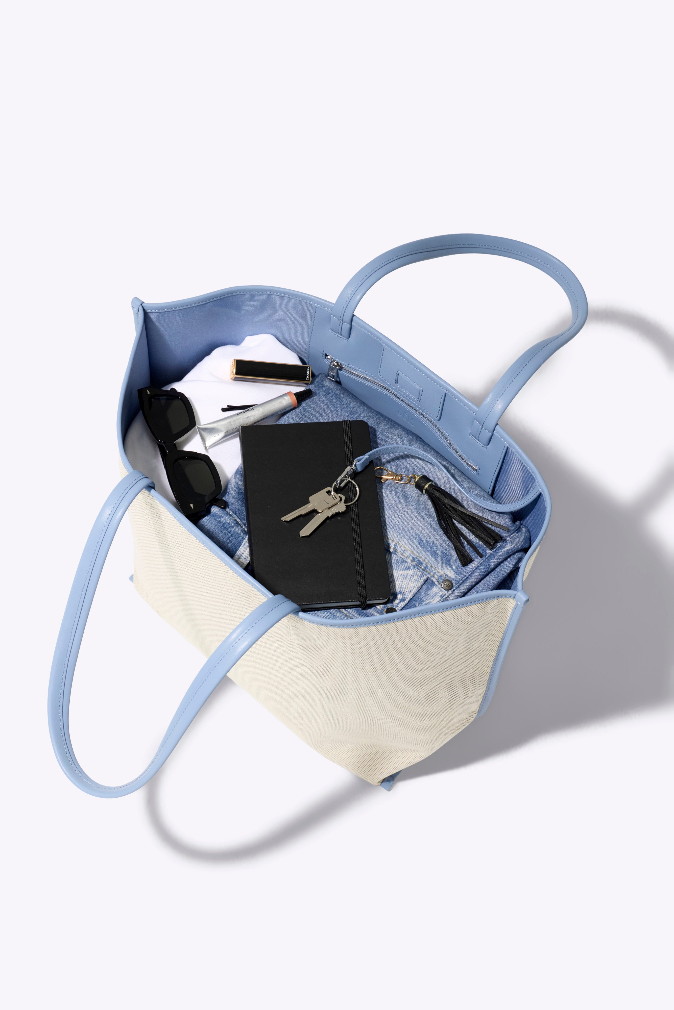 beis-the-canvas-and-leather-tote-cabas-bleu-toile-cuir image 6