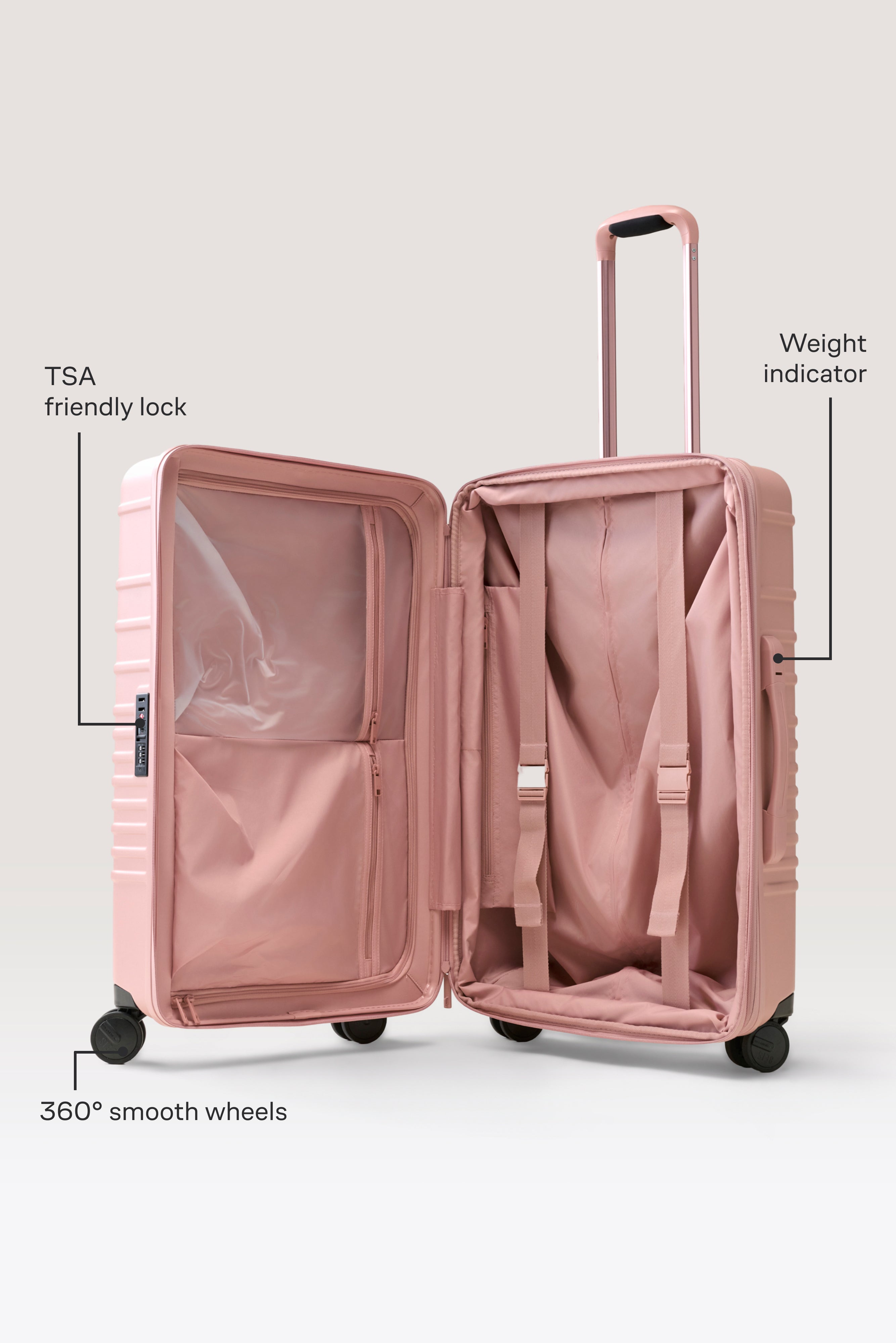 beis-the-medium-check-in-roller-valise-atlas-pink-rigide image 2