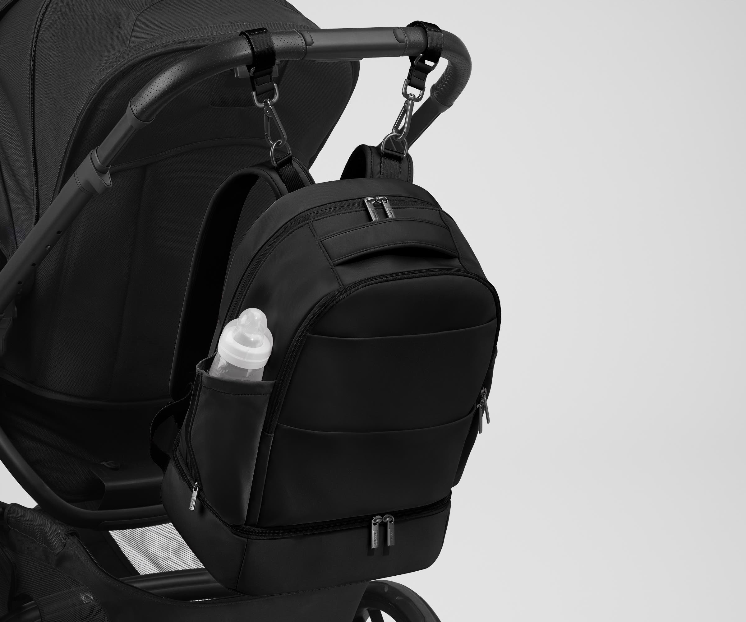 away-double-diaper-backpack-sac-dos-langer-jet-black-compartiments image 7