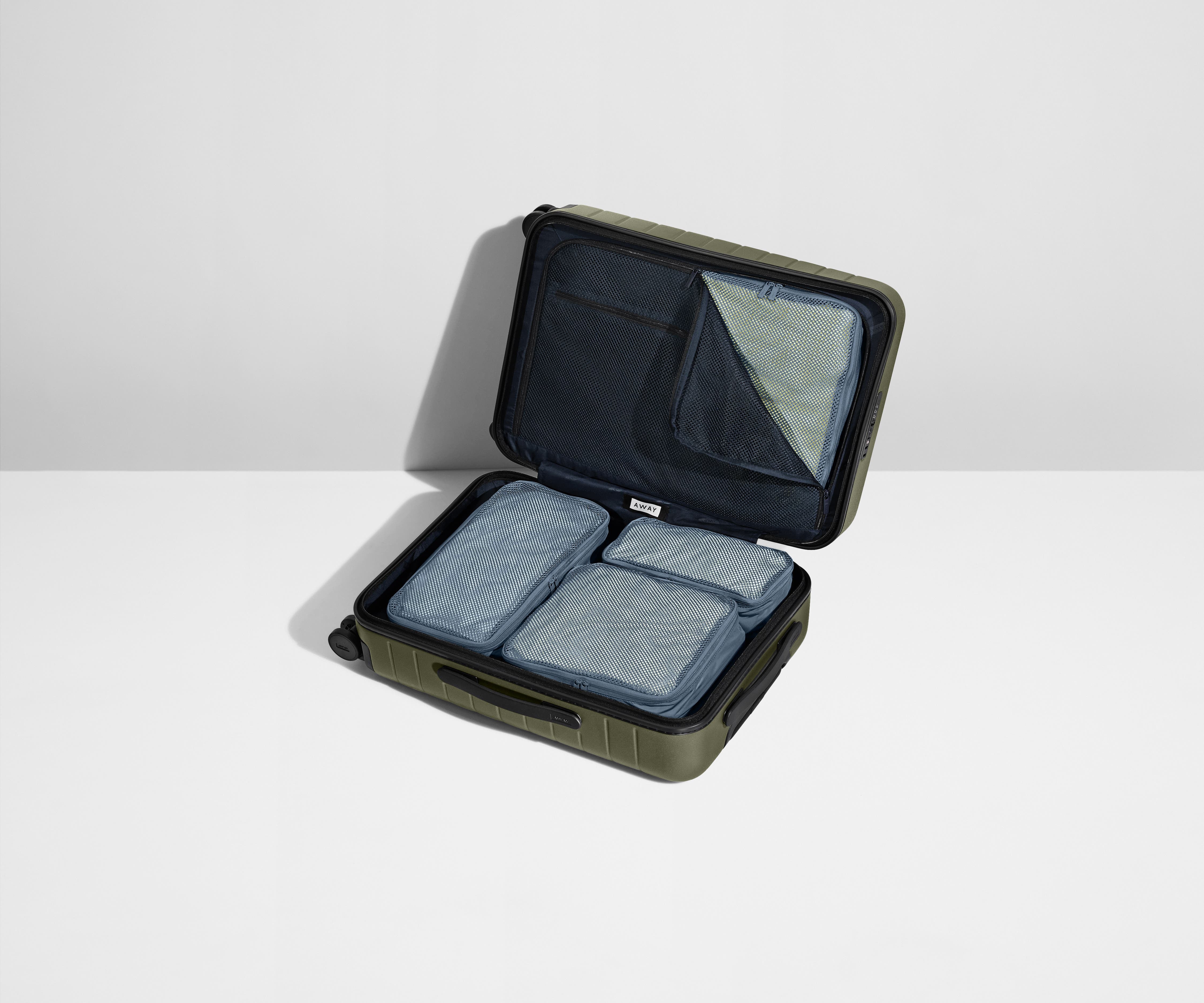 away-insider-packing-cubes-set-4-cubes-rangement-coast-blue-nylon image 3