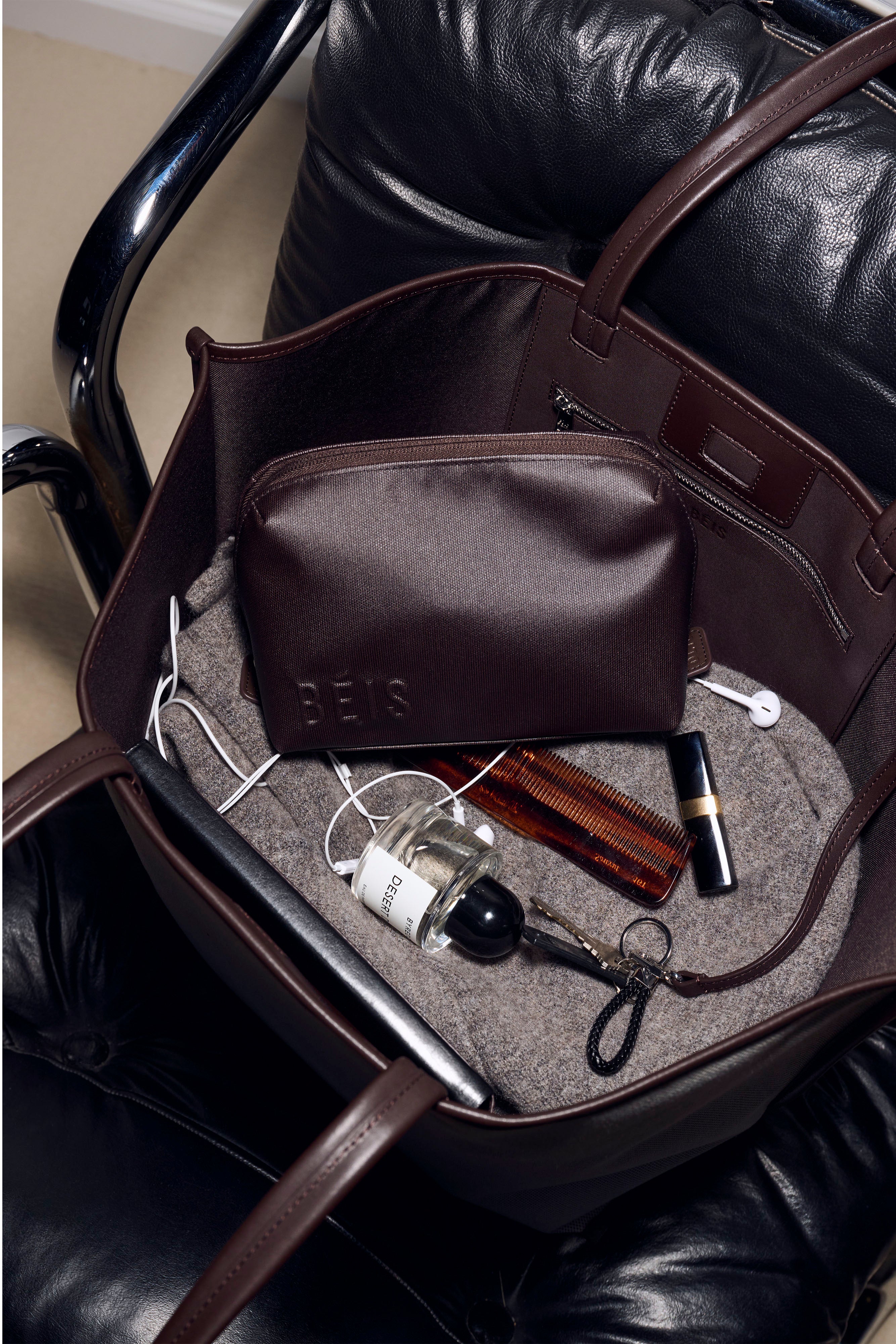 beis-small-cosmetic-pouch-trousse-marron-espresso image 3