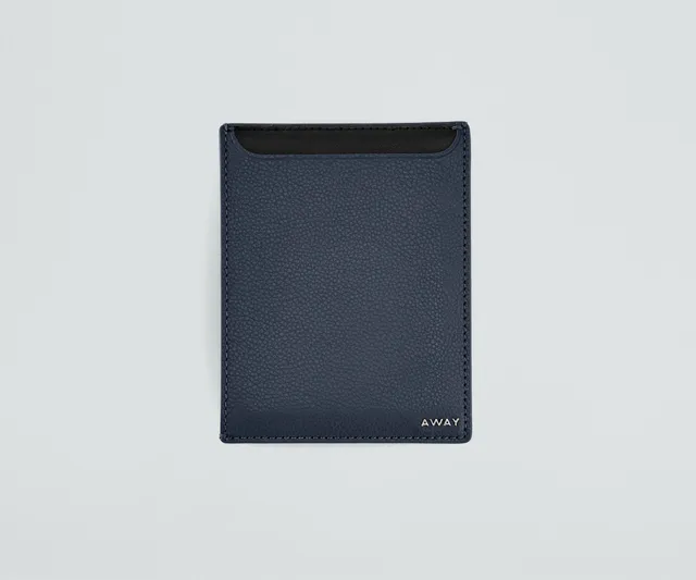 away-passport-wallet-porte-passeport-cuir-navy-blue image 1