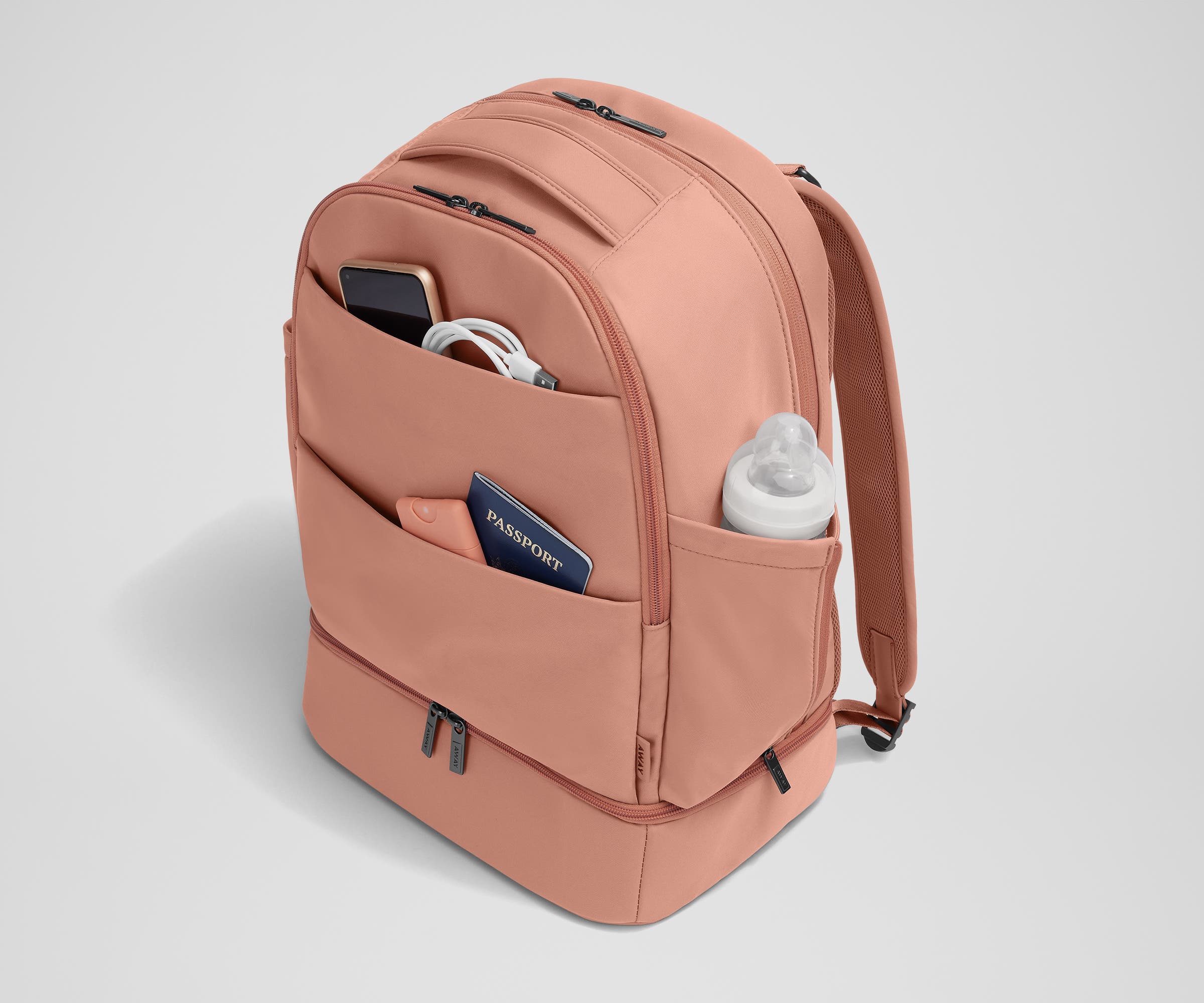 away-double-diaper-backpack-sac-dos-langer-rose-clay-pink image 3