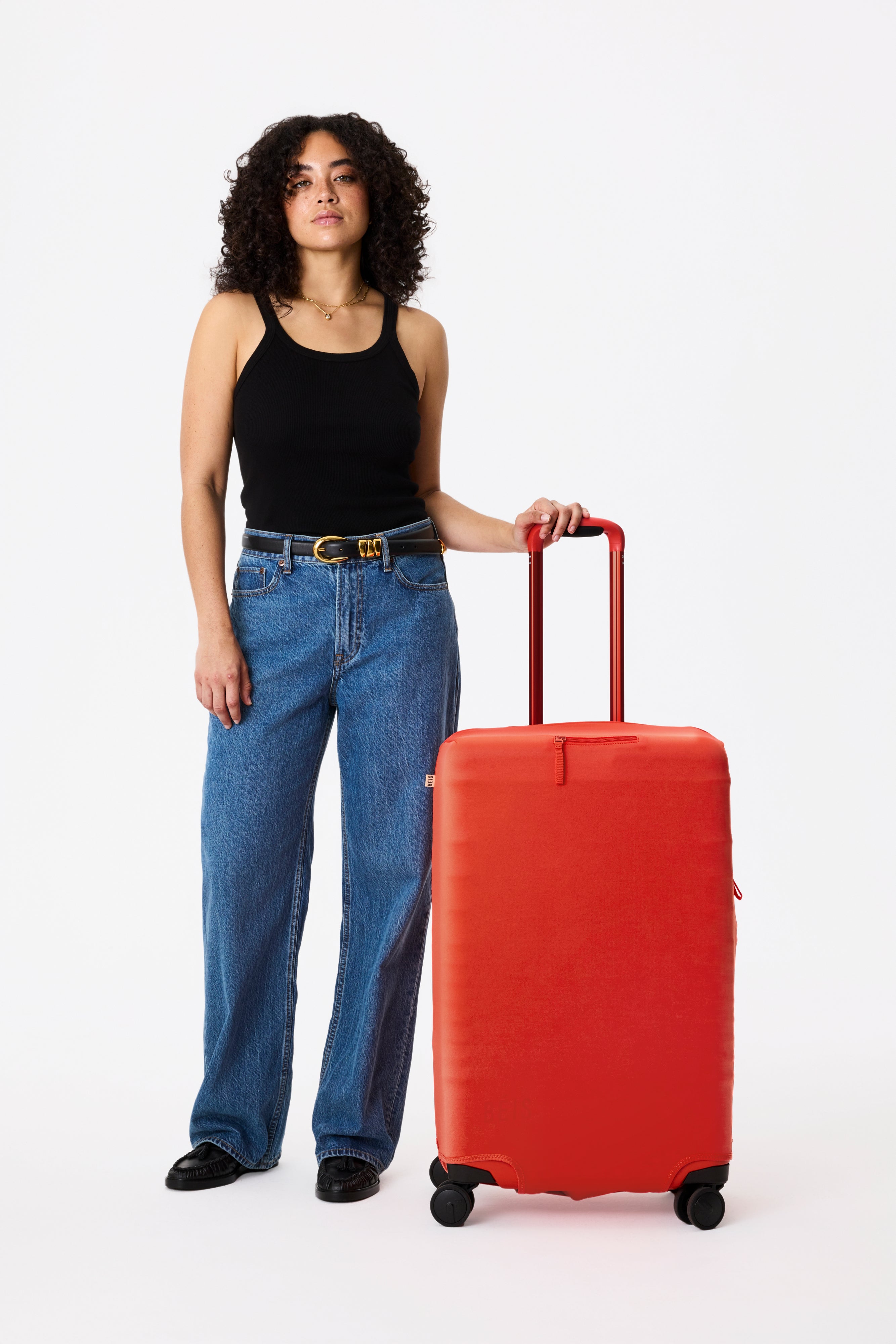 beis-medium-check-in-housse-valise-flame-extensible image 5