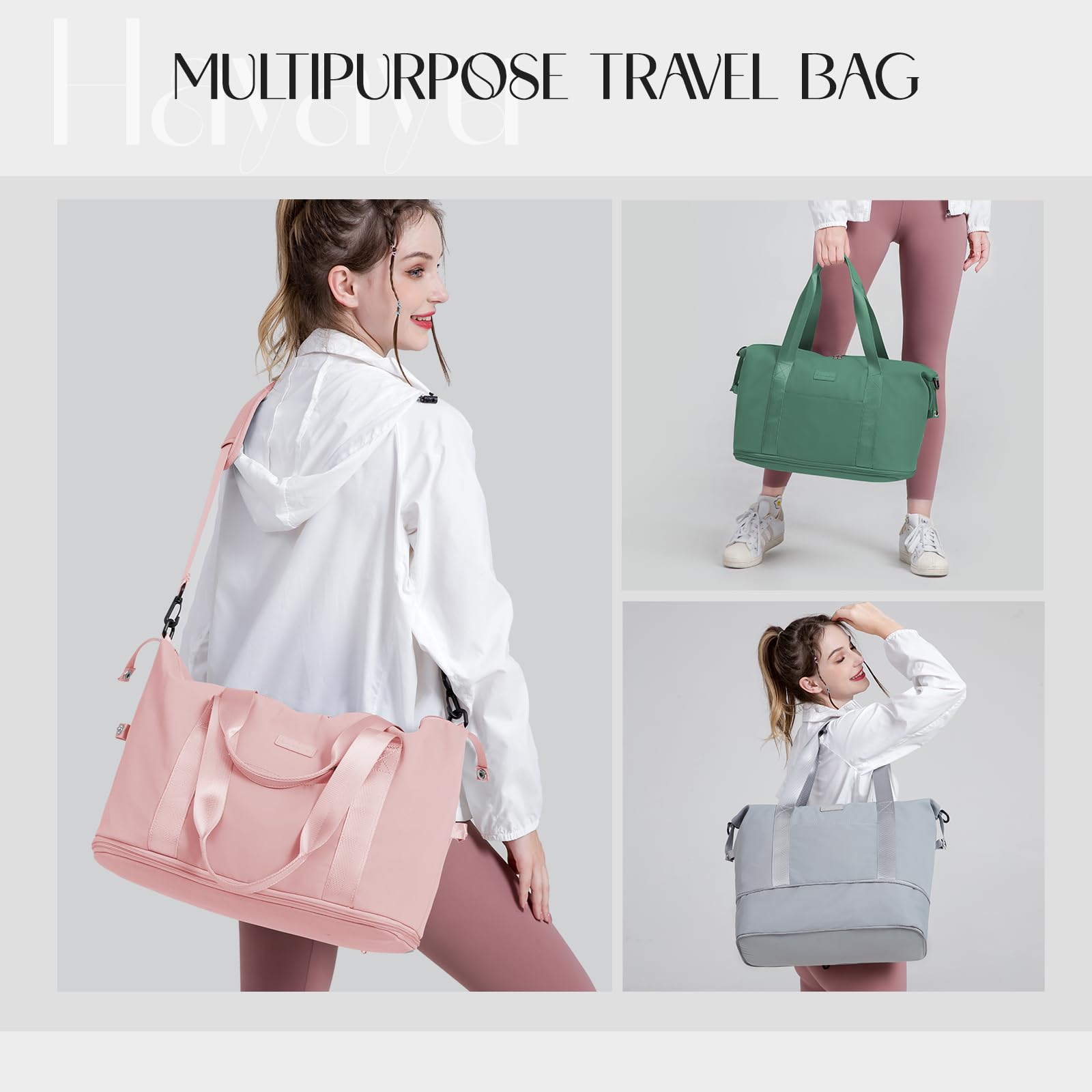 hayayu-sac-de-cabine-40x20x25-sac-voyage-rose-extensible image 8
