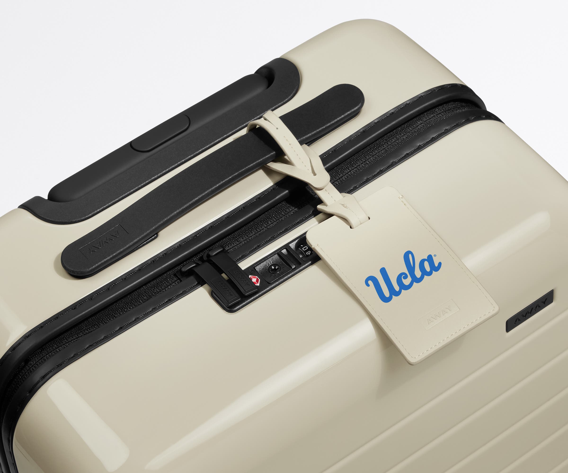 away-collegiate-luggage-tag-tiquette-ucla-cuir image 2