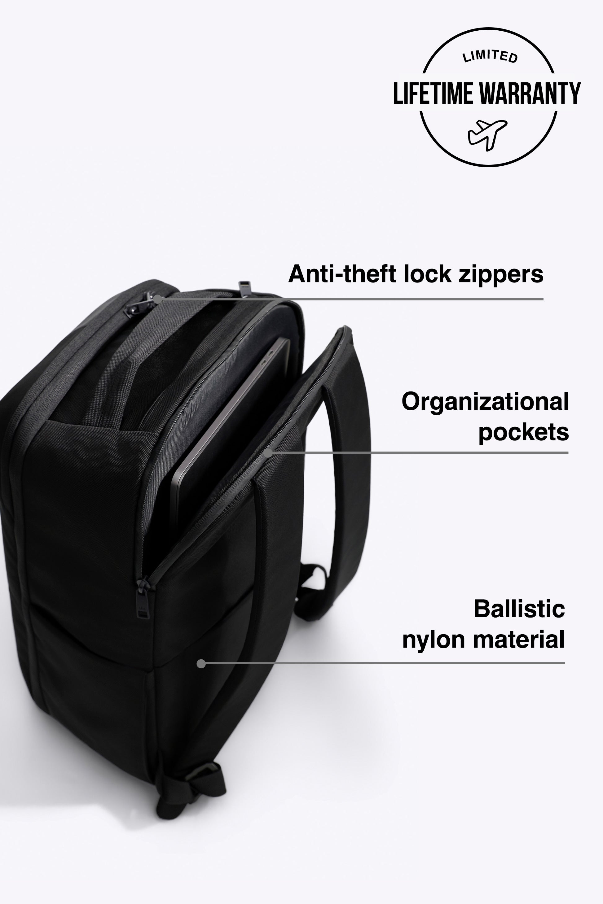 beis-pro-travel-backpack-sac-dos-noir-16-pouces image 2
