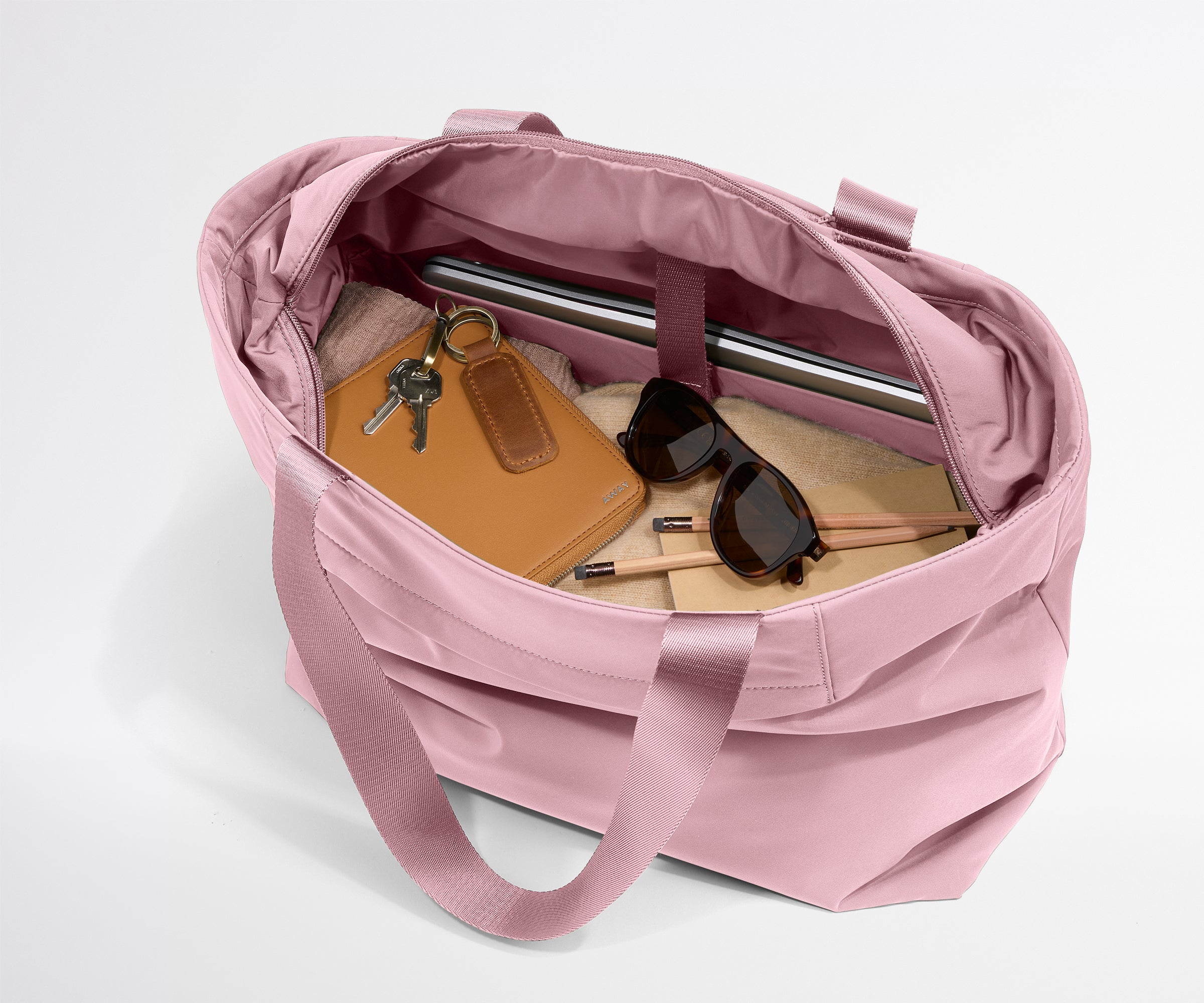 away-tote-bags-featherlight-tote-glacial-pink-tote-bag-16-pouces image 3