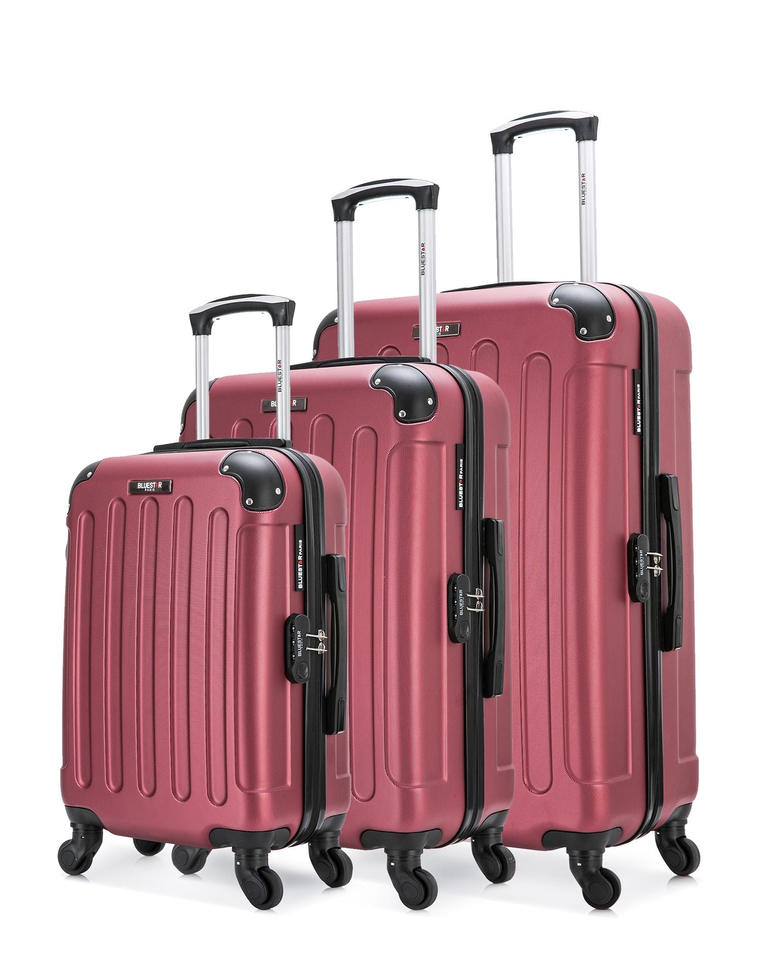 bluestar-madrid-set-3-valises-rigides-abs-bordeaux-roulette image 2