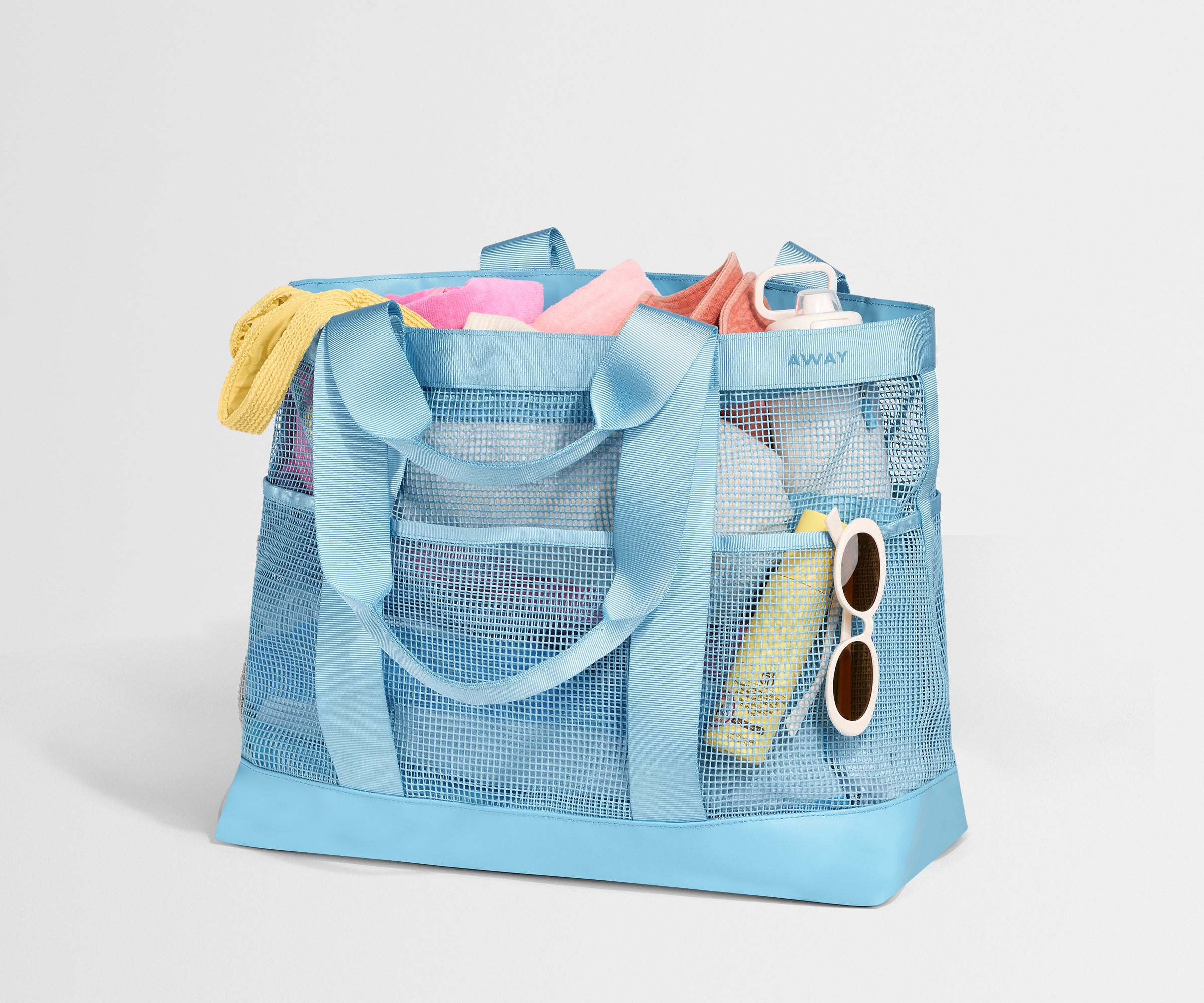 away-beach-tote-sac-de-plage-seaside-blue-filet image 3