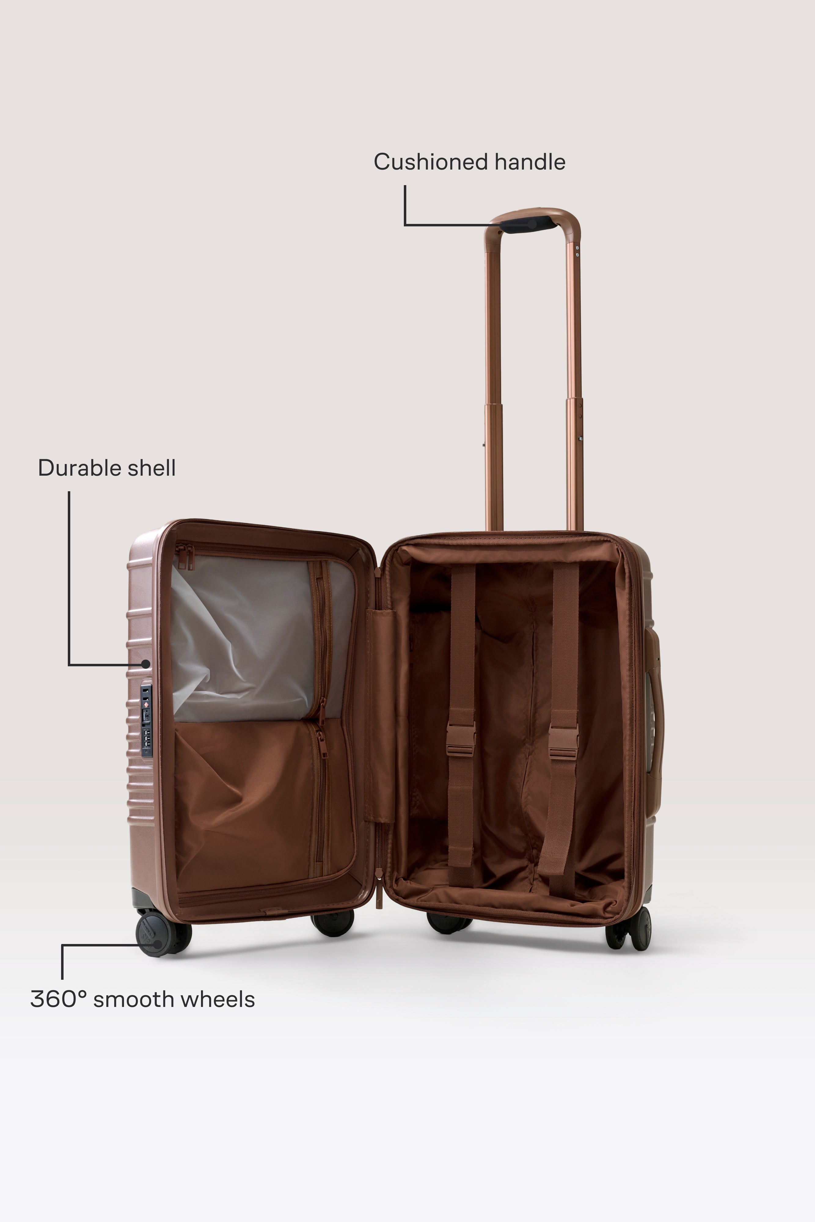 beis-carry-on-roller-valise-cabine-maple-marron-extensible image 2