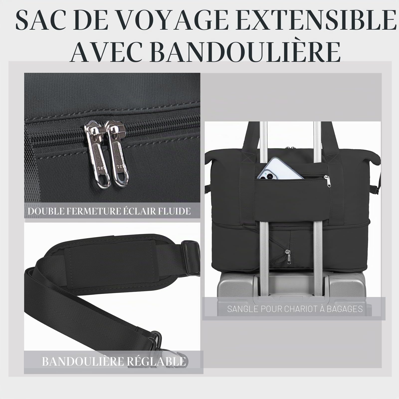 hayayu-sac-de-cabine-40x20x25-sac-voyage-noir-extensible image 6