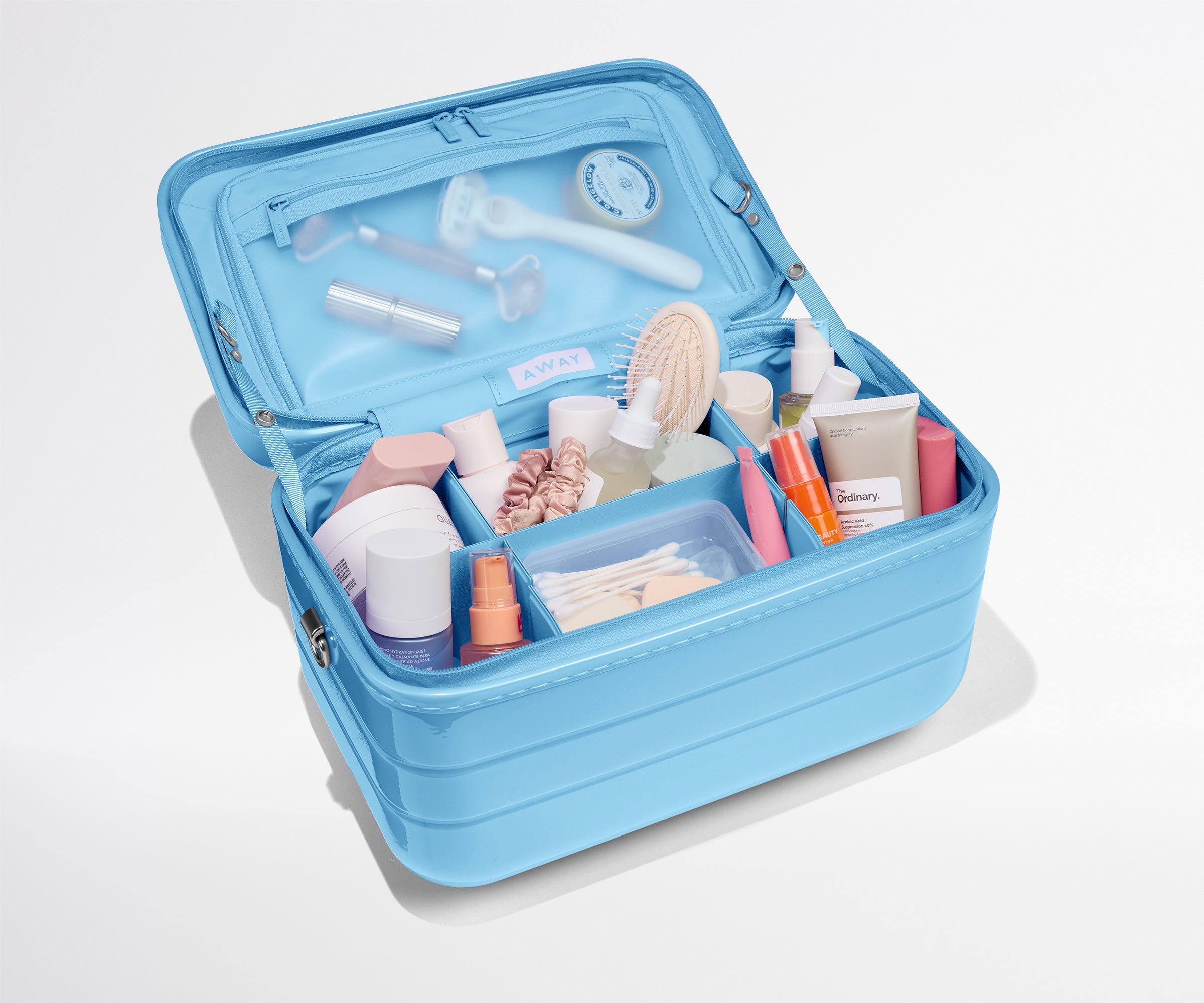 away-train-case-vanity-rigide-glazed-opal-blue-polycarbonate image 2