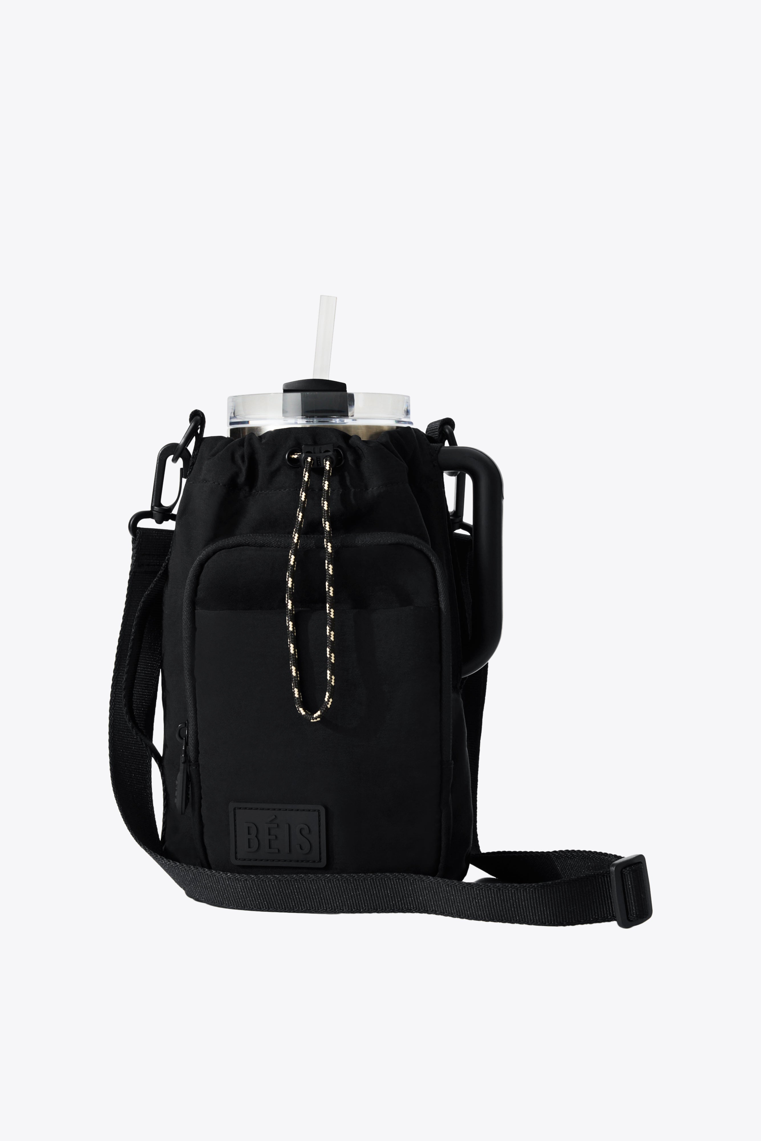 beis-magnetic-sling-porte-gourde-noir-aimant-poche-zip image 3