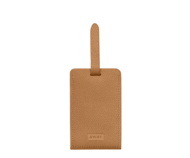 away-aluminum-edge-tag-tiquette-bagage-marron-cognac-brown image 1