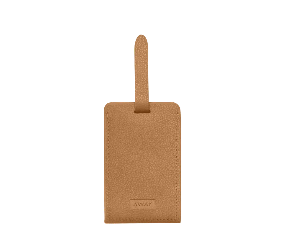 away-aluminum-edge-tag-tiquette-bagage-marron-cognac-brown image 1