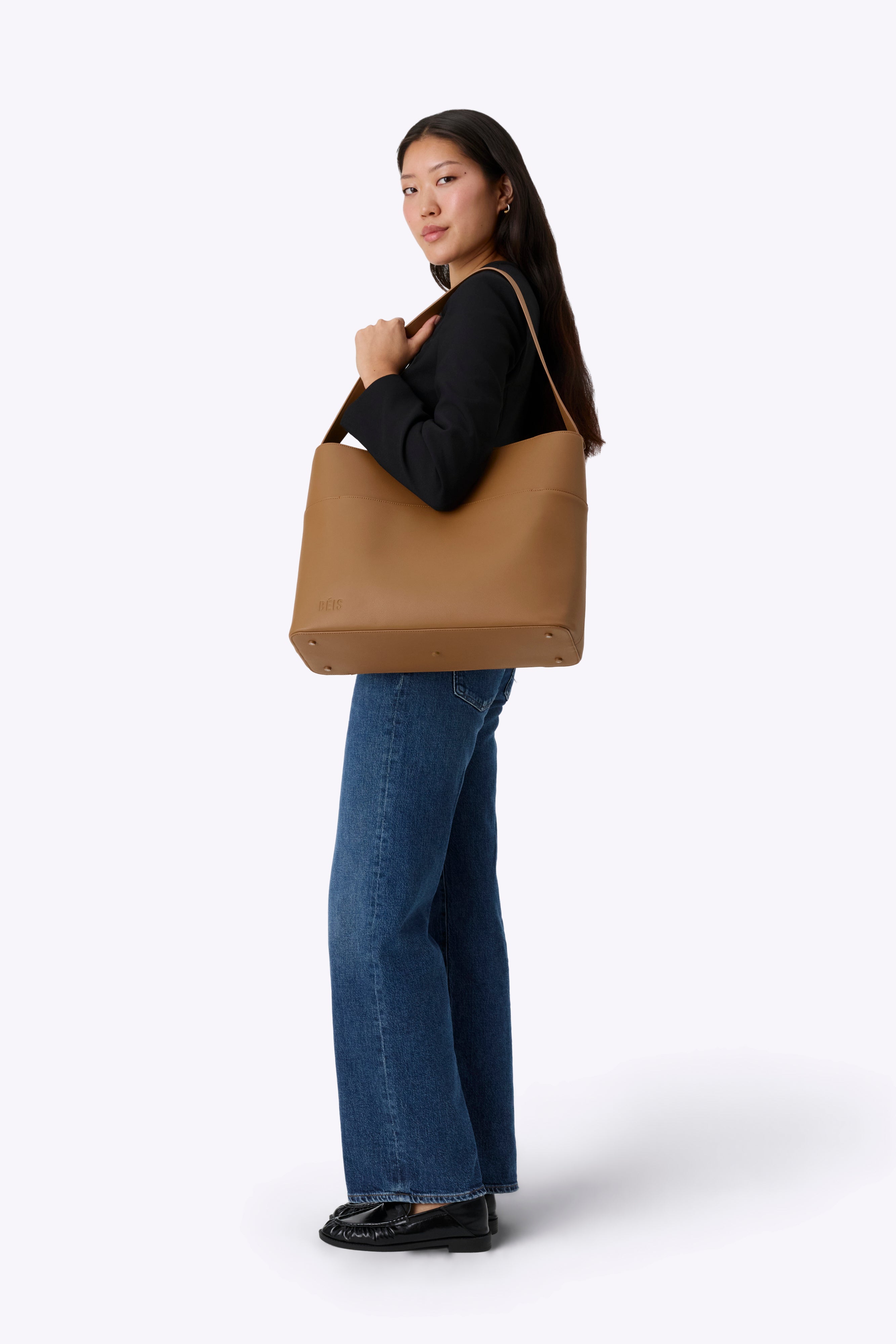 b-is-diaper-tote-sac-langer-camel-simili-cuir image 4