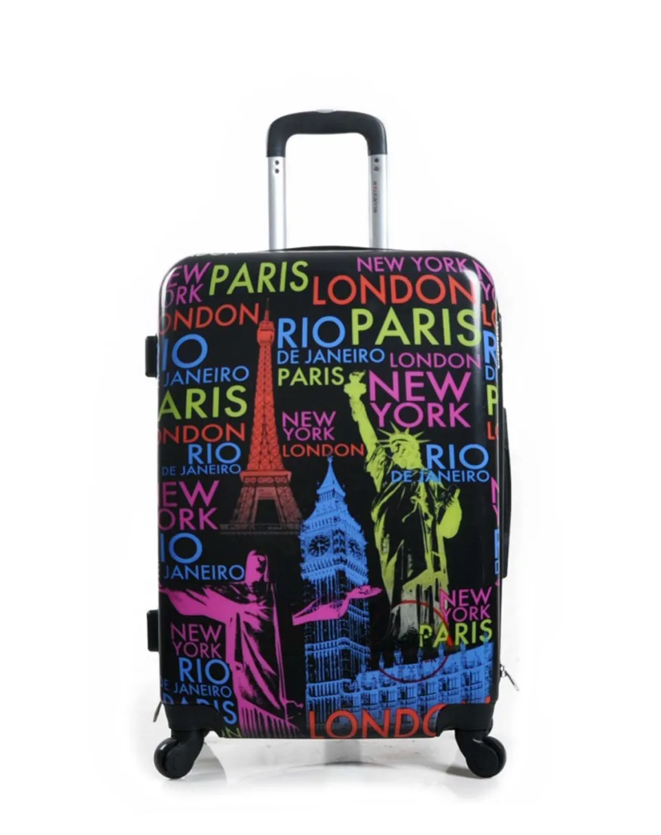 bluestar-paris-melbourne-valise-moyenne-65-cm-noire-motif-capitales image 1
