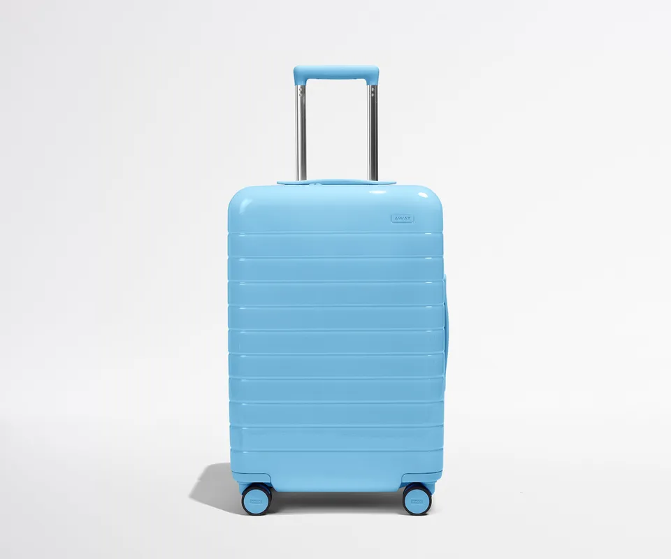 away-bigger-carry-on-valise-cabine-bleu-opale-vitr-rigide image 1