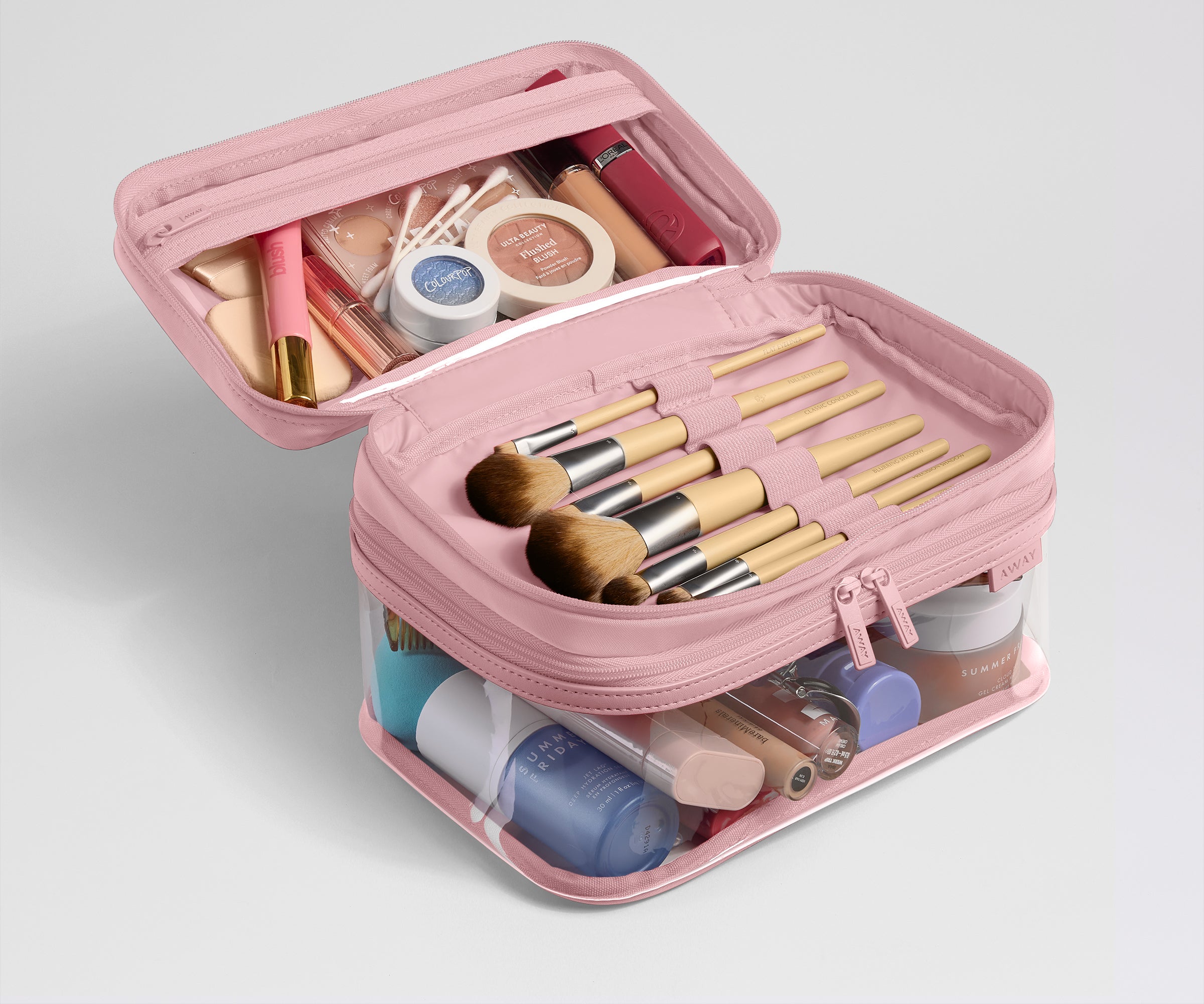 away-clear-cosmetic-case-trousse-maquillage-blush-pink image 3