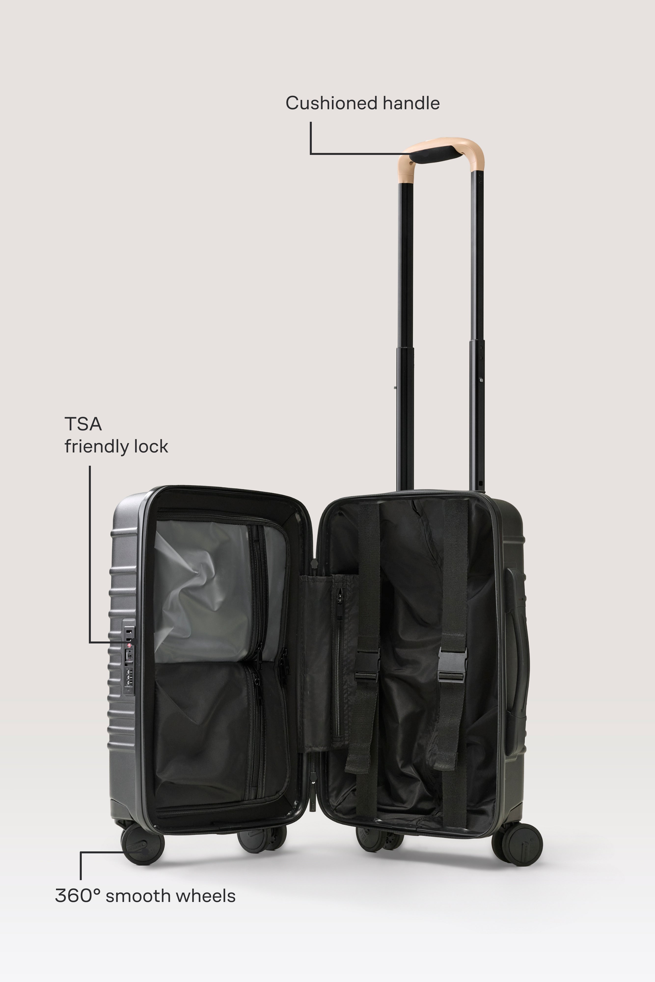beis-small-carry-on-roller-valise-cabine-noire-rigide image 2