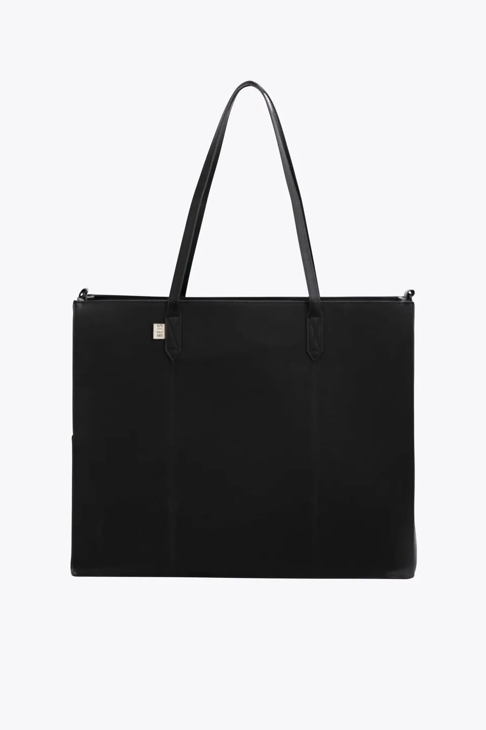 beis-large-work-tote-cabas-de-travail-noir-personnalisable image 1