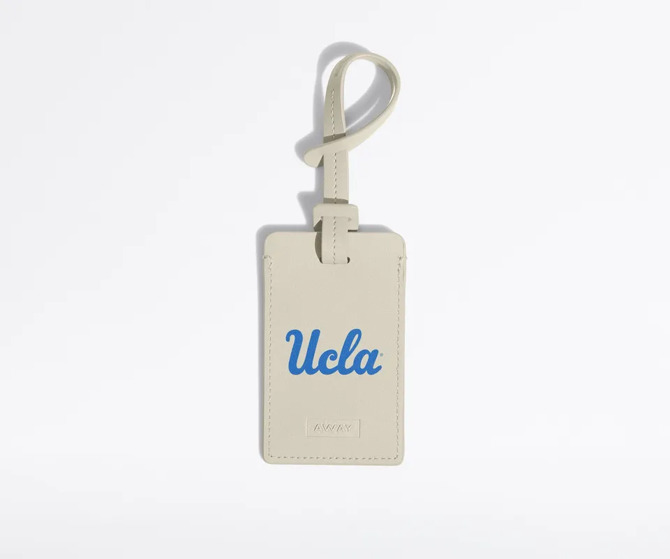 away-collegiate-luggage-tag-tiquette-ucla-cuir image 1