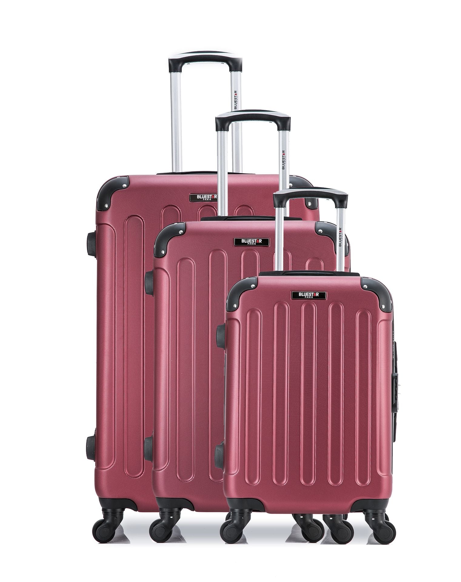 bluestar-madrid-set-3-valises-rigides-abs-bordeaux-roulette image 1
