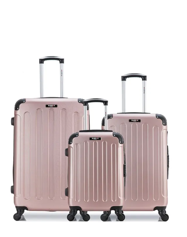 bluestar-madrid-lot-3-valises-rigides-rose-dor-cabine image 1