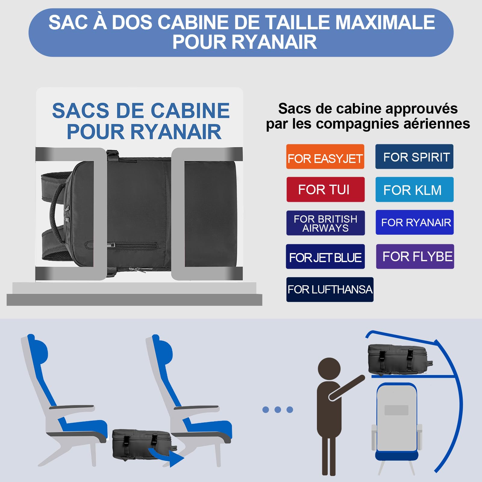 hayayu-sac-de-cabine-sac-dos-avion-20l-avec-poche-ordinateur image 3