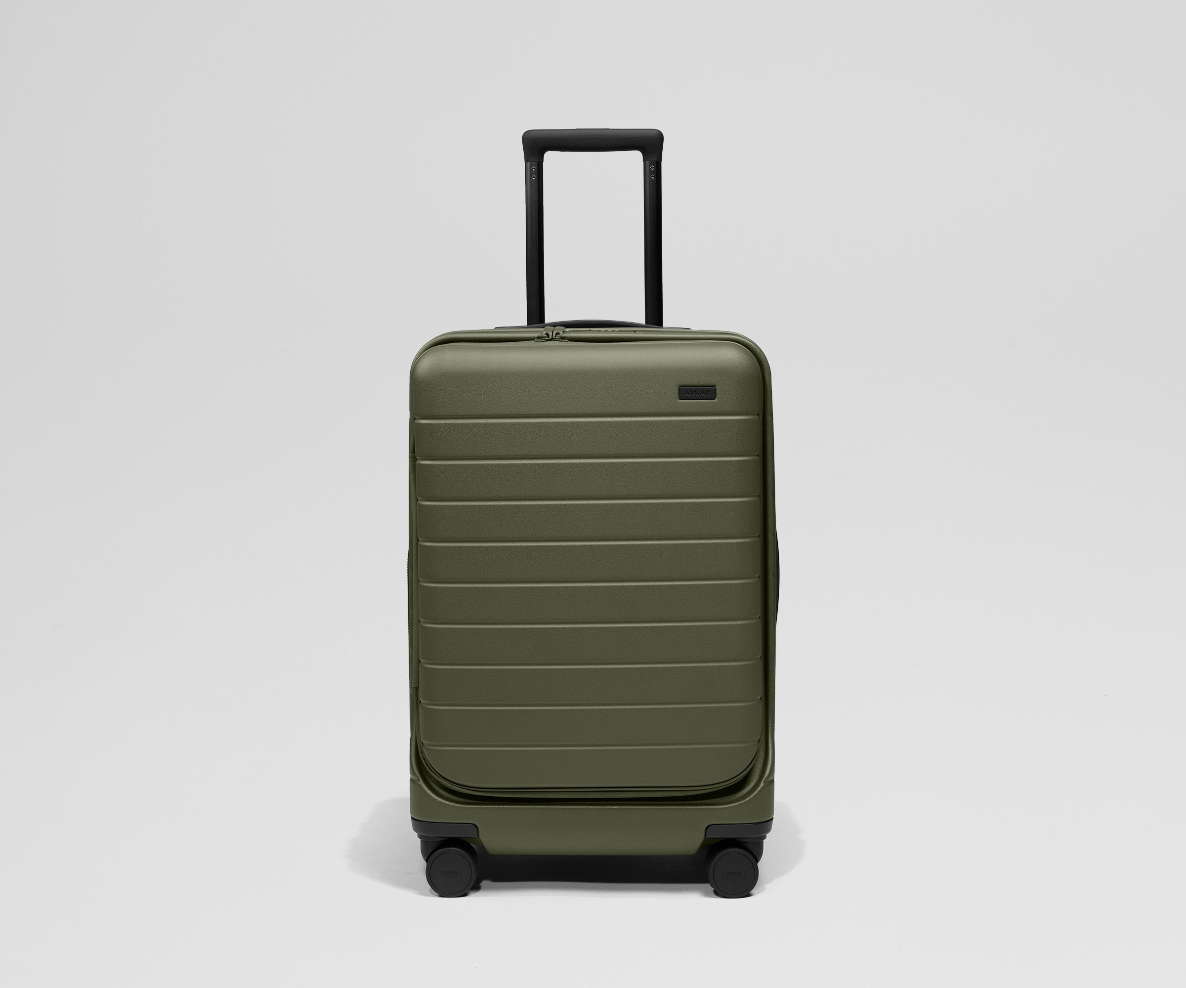 away-topside-bigger-carry-on-valise-cabine-olive-green-laptop image 2