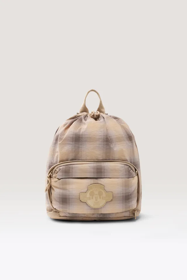 beis-disney-compactible-sac-dos-convertible-plaid-beige image 1