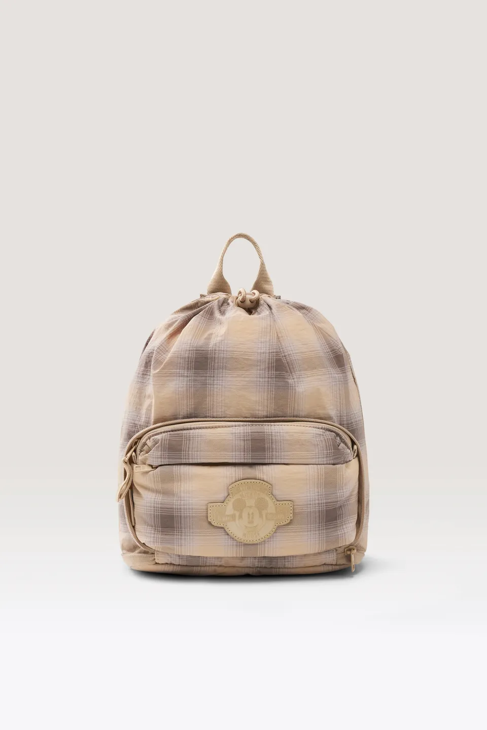 beis-disney-compactible-sac-dos-convertible-plaid-beige image 1