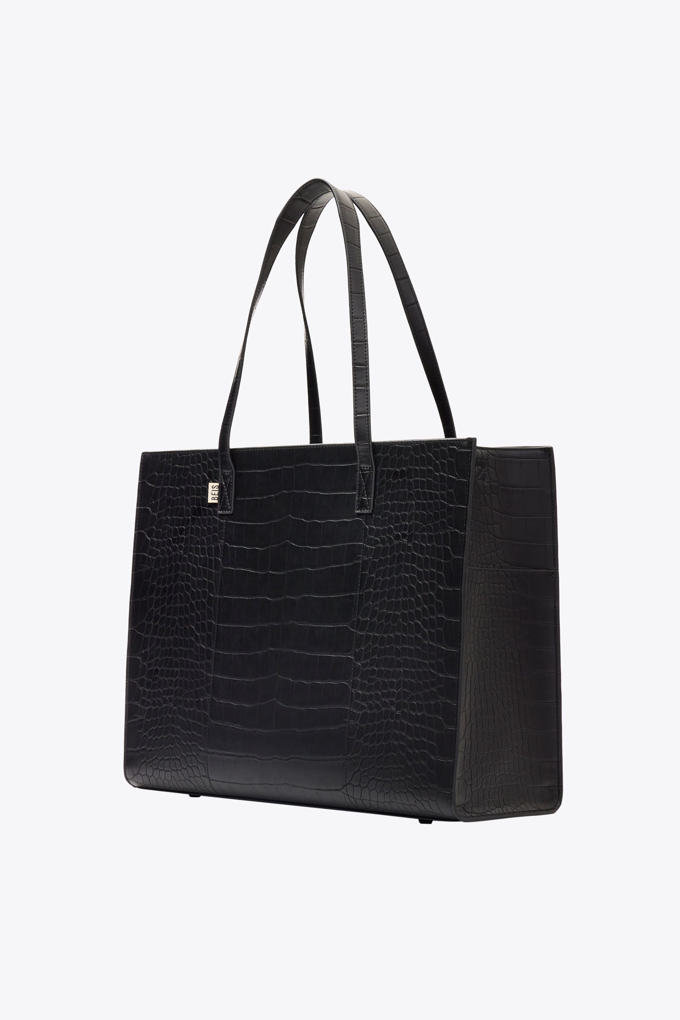 beis-large-work-tote-sac-tote-black-croc-ordinateur image 4