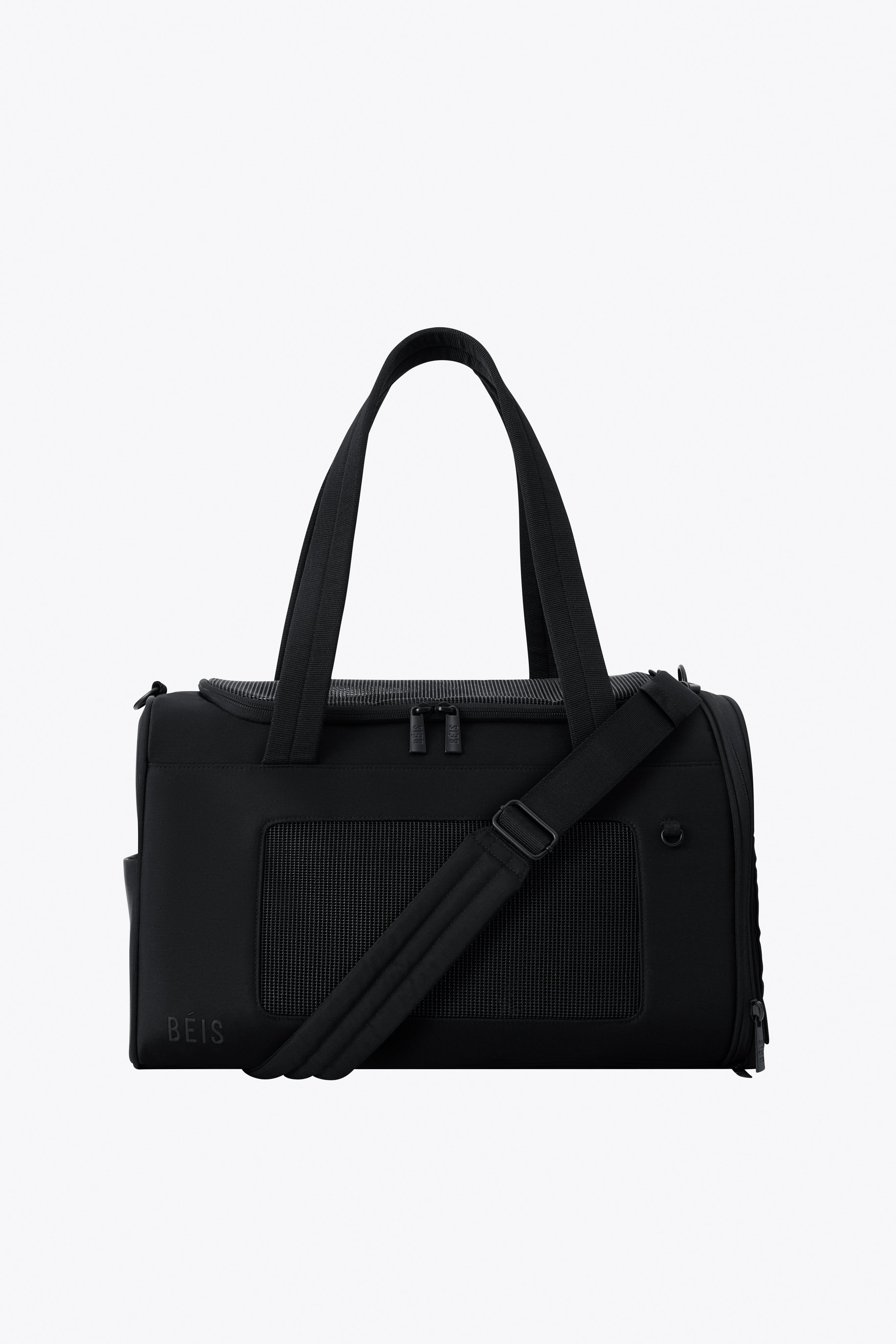 beis-pet-carrier-sac-de-transport-animal-noir image 1