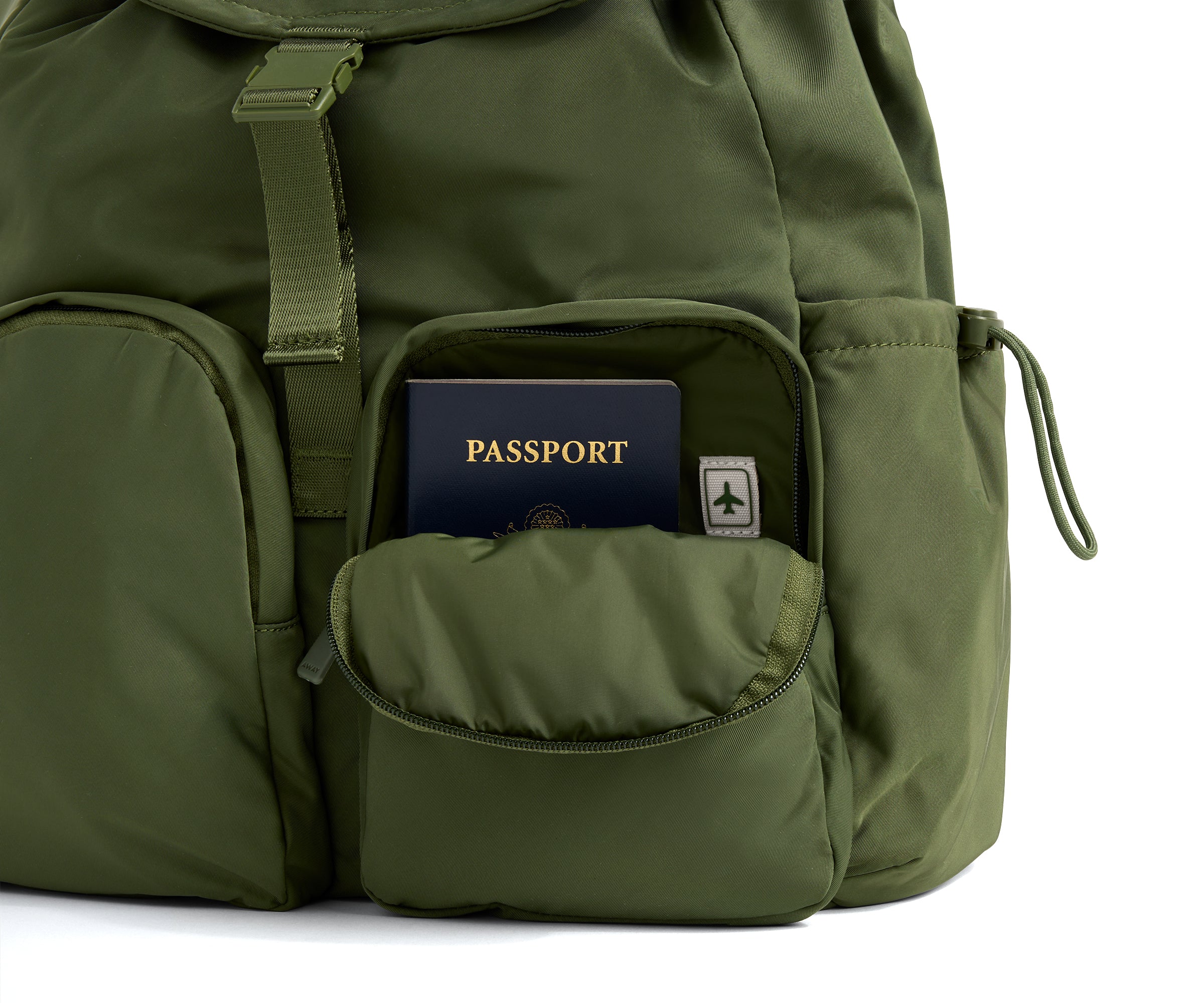 away-featherlight-cargo-sac-dos-olive-green-lavable image 6